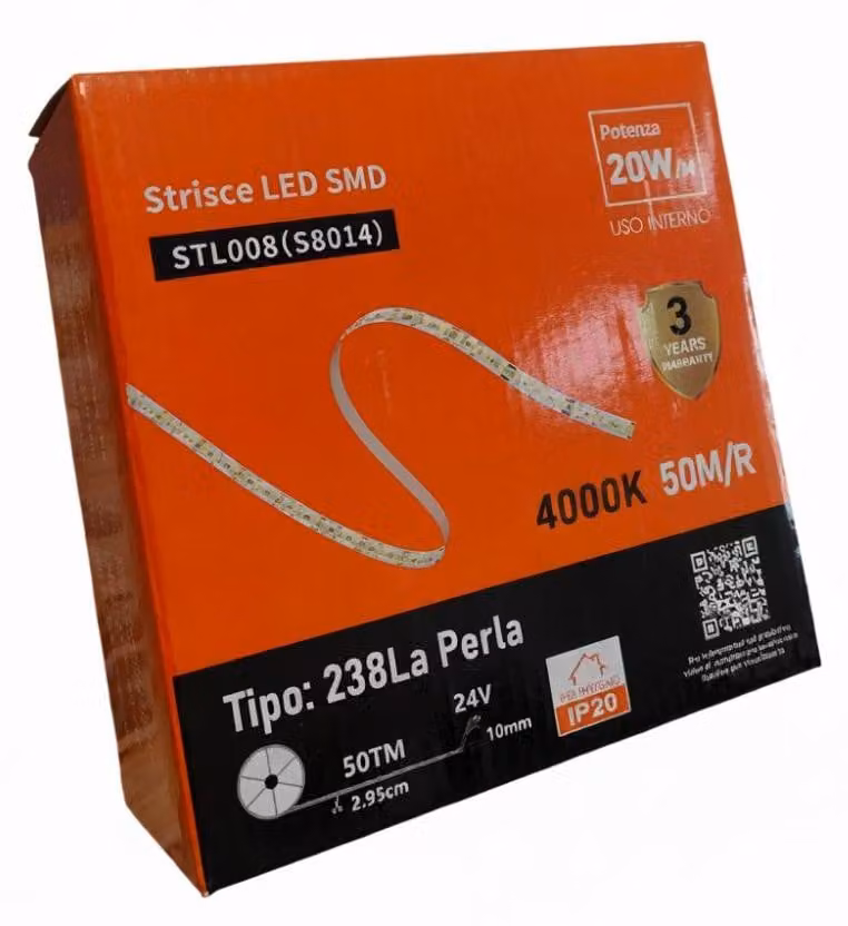SOLOLED Professionele LED-strip voor binnentoepassing, Warmwit (4000 K), 24 V, 2640 lm/m, IP20, 50 meter