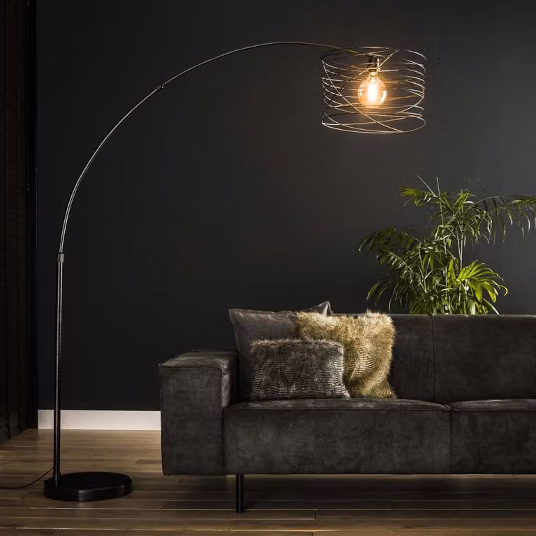 Lyora Booglamp Curl met draad kap in zwart
