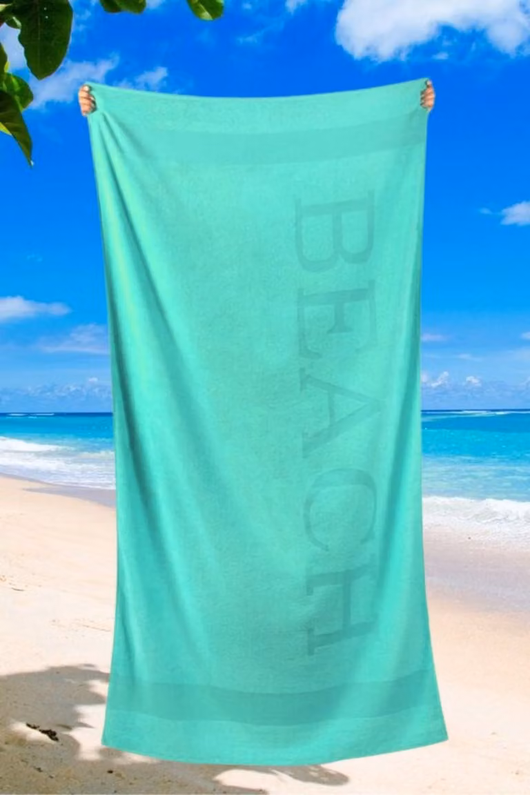 Droomtextiel Strandlaken Beach XL Seagreen Extra groot - 100 x 200 cm - Hoogwaardig Katoen