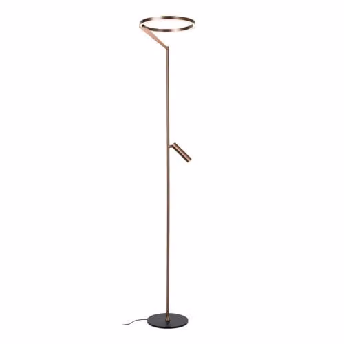 Lucide Applause dimbare LED vloerlamp met verstelbare kleurtemperatuur - Bruin - Ø 33 cm