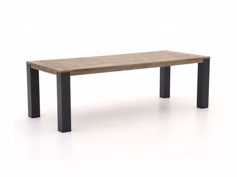 ROUGH Furniture Tuineettafel ROUGH van Teakhout, Rechthoekig, Bruin/Grijs