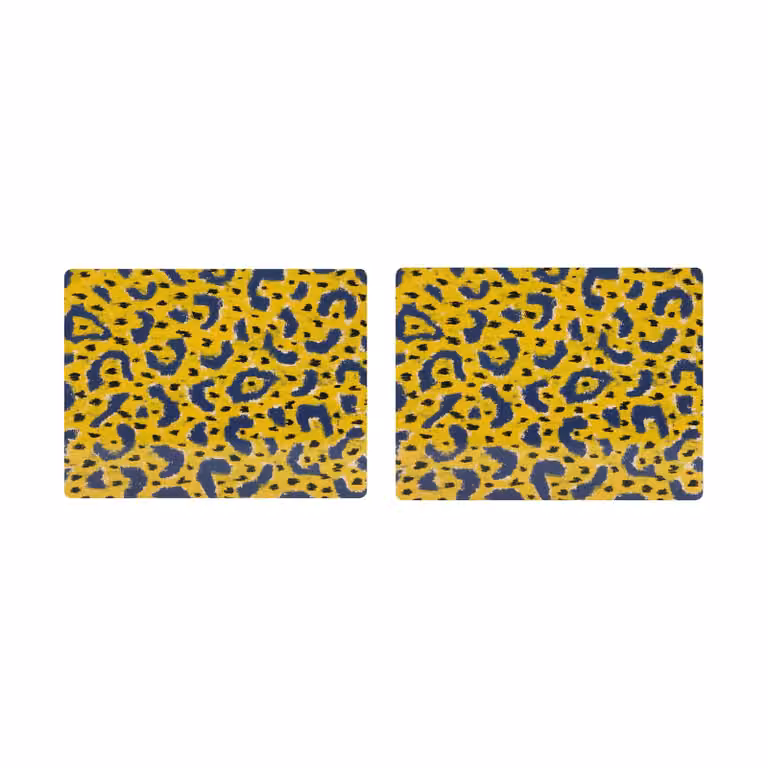 Hem Monster placemat 2-pack - Okergeel grijs zwart - 30 x 40 cm