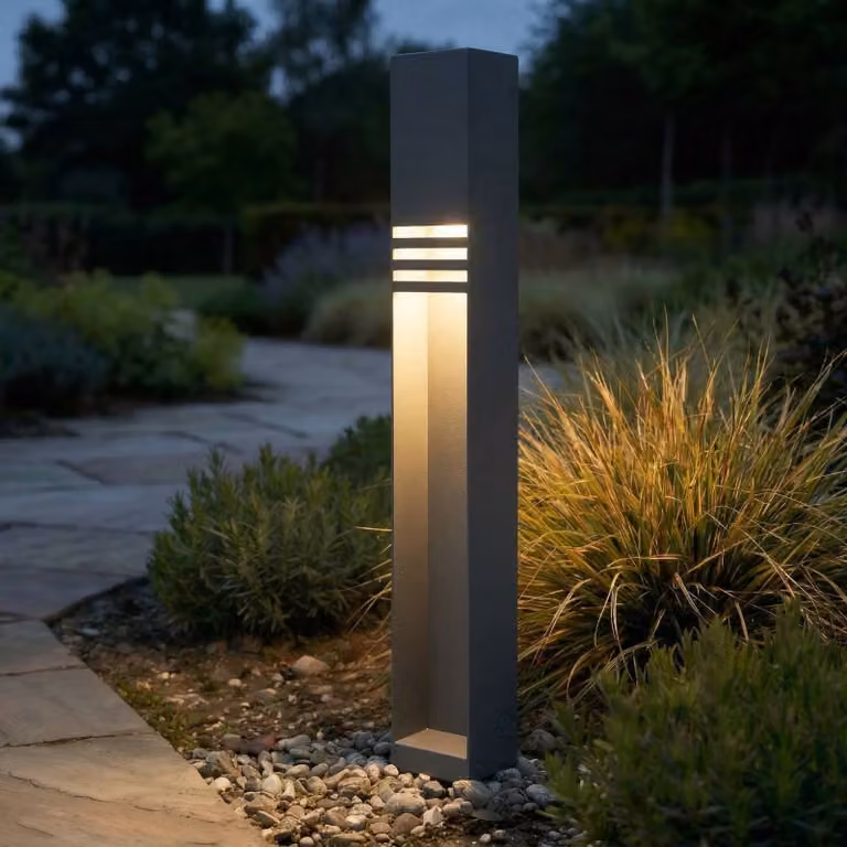 Lucande Oxido LED tuinpadverlichting, zwart, roestvrij staal, Hoogte: 80 cm, IP44