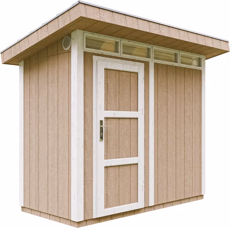 TIMBELA M901 Tuinhuis met vloer en bitumentegels, Terra Bruin, B/D/H: 294 x 161 x 239 cm