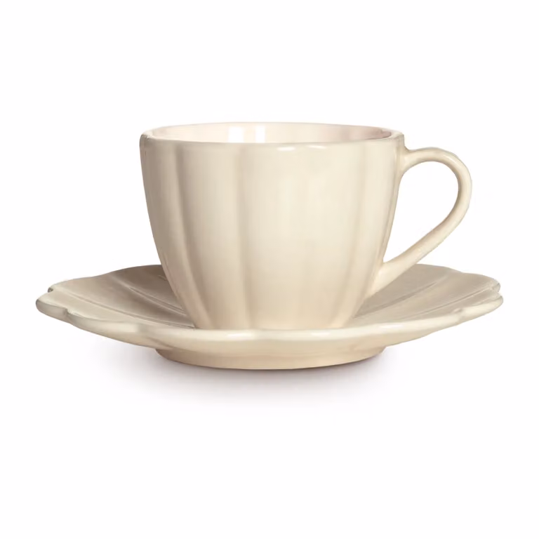 Mateus Oyster koffiekop met schotel 25 cl Zand