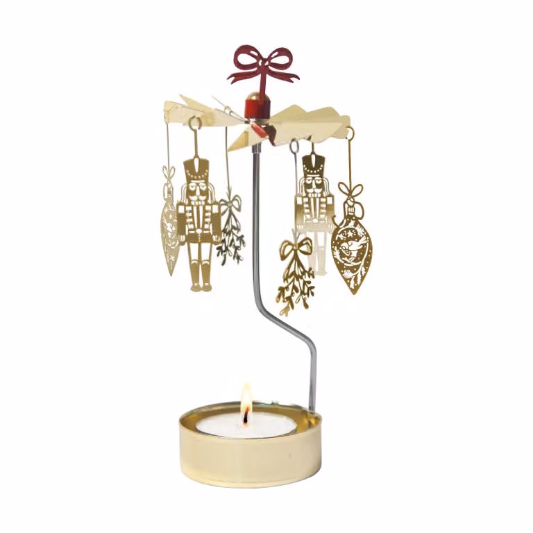 Pluto Design Noel theelicht carrousel Goud