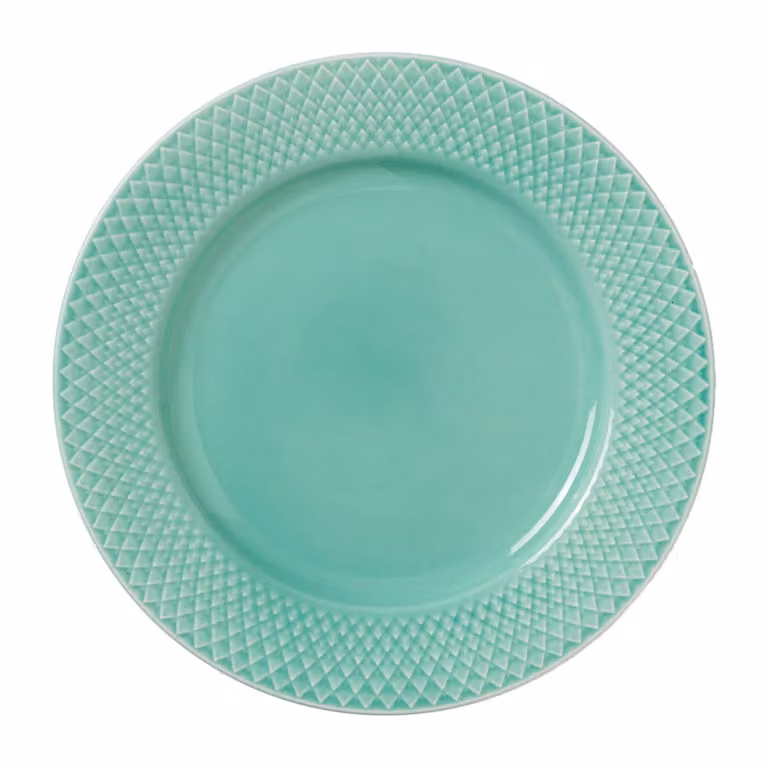 Lyngby Porcelæn Rhombe bord Aqua Ø21 cm