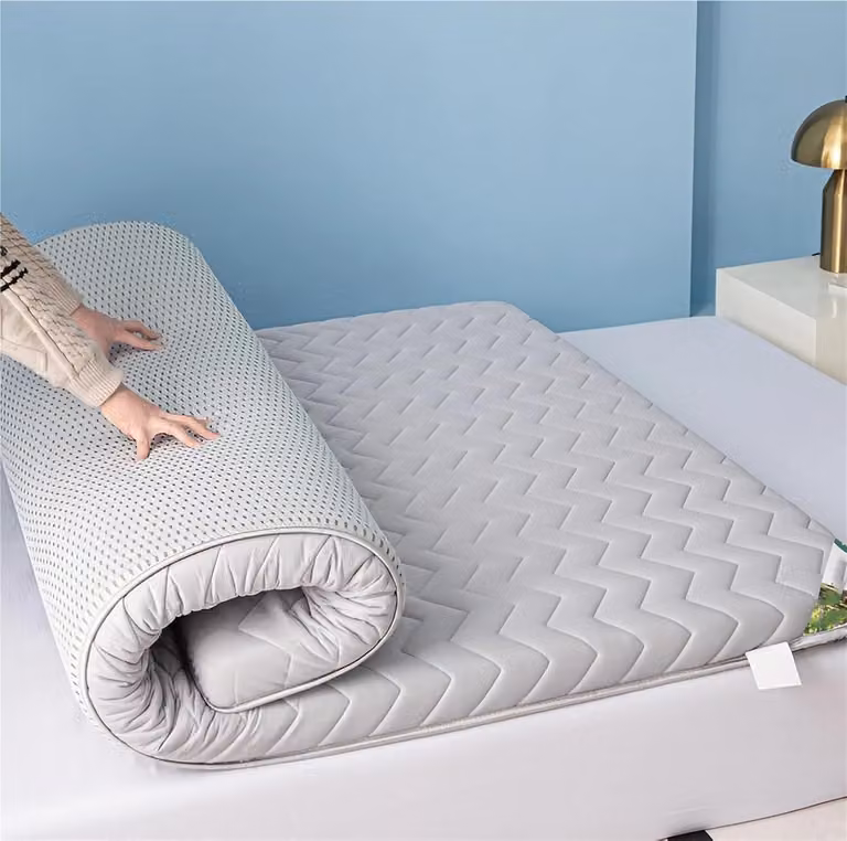 Grijs Futon Matras Topper voor Campingbedden - 8 cm dik - 70 x 200 cm