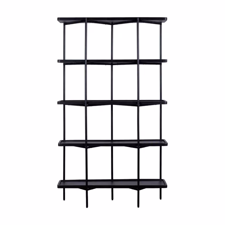 QUVIO Wandkast Luce - FSC mangohout - Zwart - 180 cm