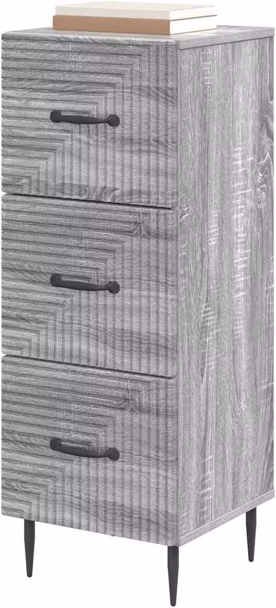 Ladenkast Grijs Sonoma met vintage uitstraling B/D/H: 345 x 33 x 89,5 cm