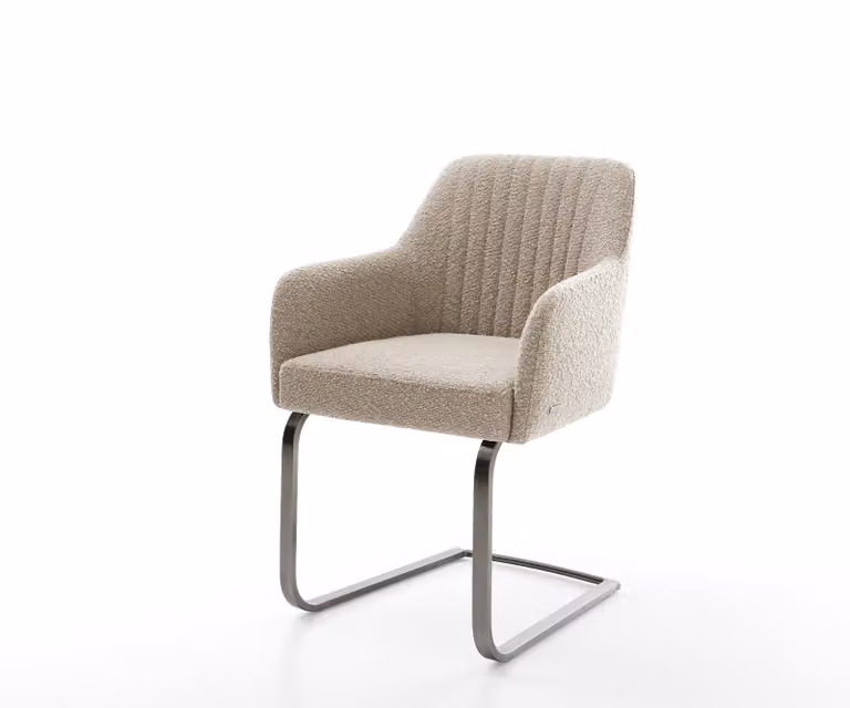 DELIFE Greg-Flex Sledemodel Bank in Bouclé Stoff - Grafiet - B: 150 cm, H: 86 cm, D: 58 cm