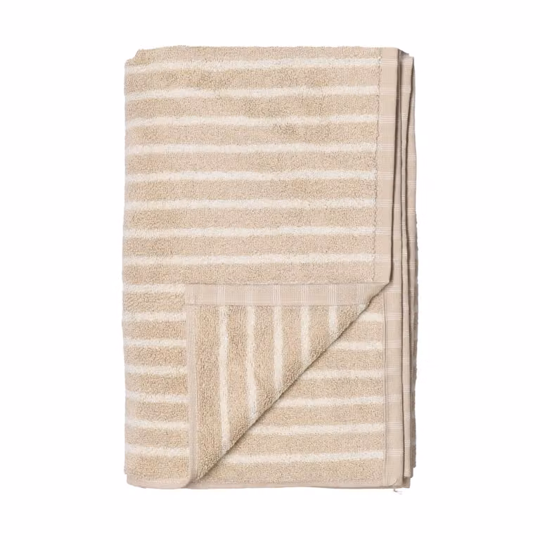 Scandi Living Drift badhanddoek Beige-wit 70 x 140 cm