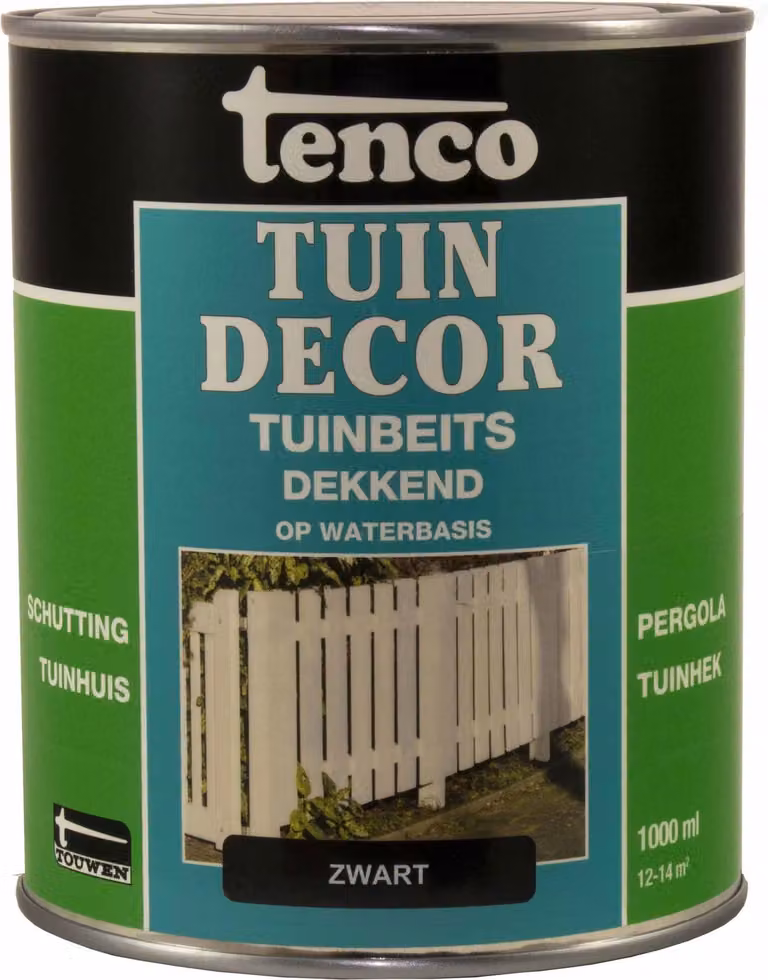 Tenco Tuindecor Dekkende Verf/Beits Zwart 1 l