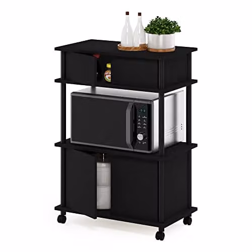 Furinno Turn-N-Tube opbergkar met kast in Americano/Zwart