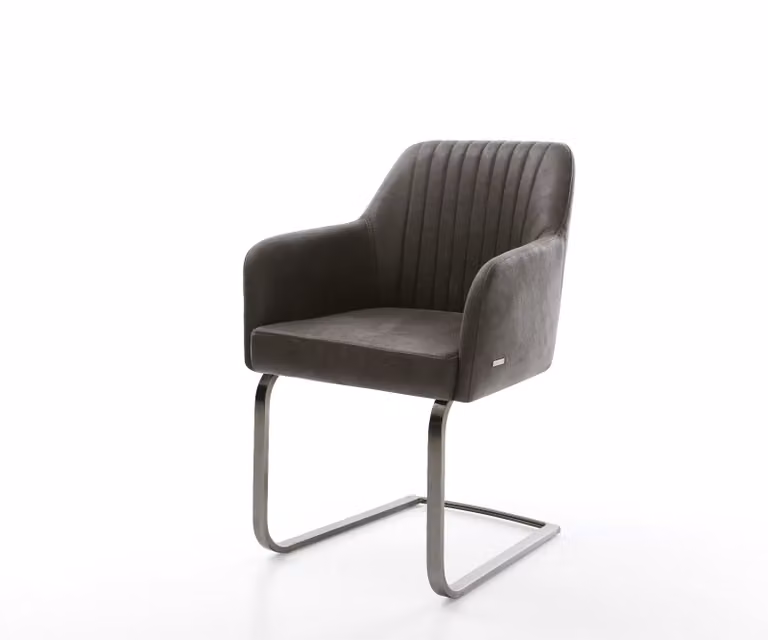 DELIFE Greg-Flex Sledemodel Stoel met Microvelours Bekleding in Antraciet Grijs