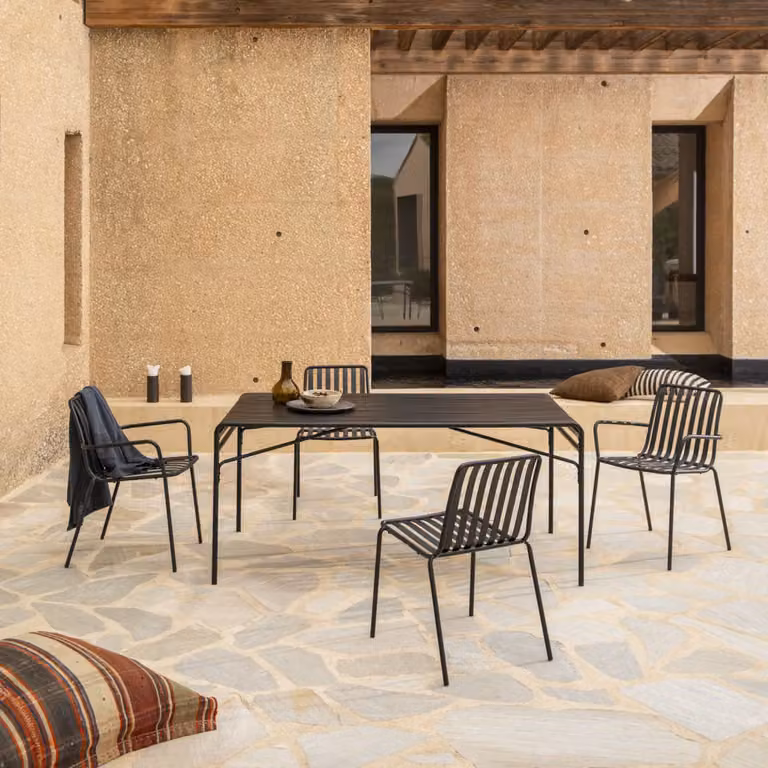 Tikamoon Tuinset voor 6 personen - Zwart - Modern Metaal