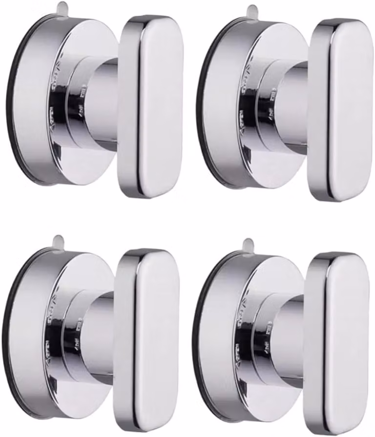 Set van 4 antislip veiligheidssteunbalken voor wandmontage in badkamer en toilet, zilverkleurig/chroom