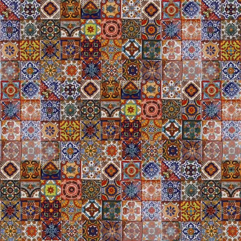 Dripio Mexicaanse keramische tegels, handbeschilderd, glanzend, 5x5 cm, 120 stuks