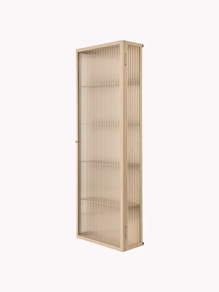 Ferm LIVING Wandvitrinekast Haze met glazen deuren en metalen details