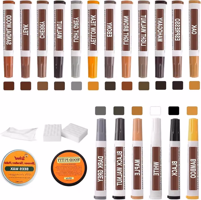 Meubelreparatieset voor houtherstel en krasherstel, 18 kleuren, Meerkleurig, 13 x 1 x 2 cm