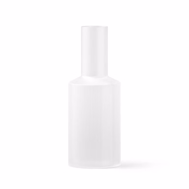 Ferm Living Ripple karaf Frosted wit transparant glas