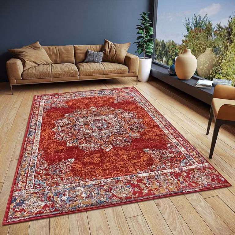 home24 Oosters vloerkleed Maderno rood/robijnrood B/D: 120 x 170 cm