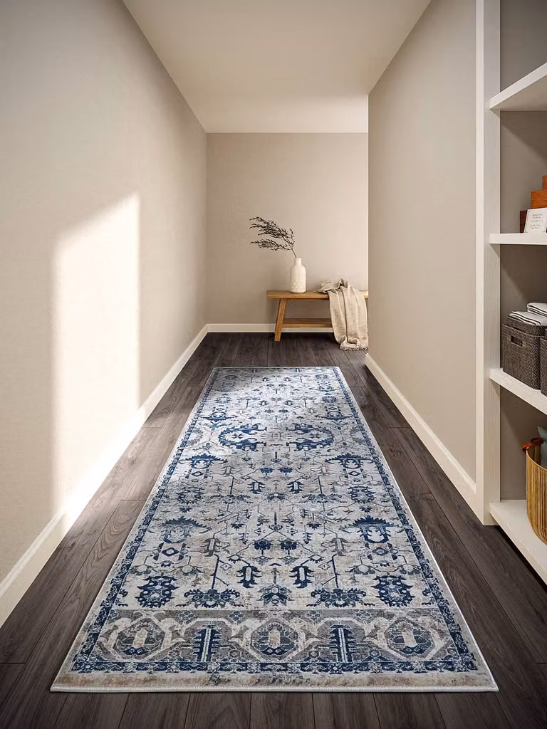 home24 Loper Emmanuel beige kunststof vloerkleed met oosters patroon B: 80 cm, D: 1 cm, H: 240 cm