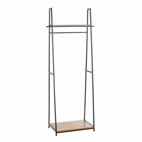 HAKU Staande kapstok Modern Eiken en Zwart, B: 68 cm, H: 166 cm, D: 40 cm