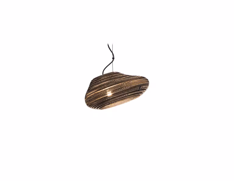 Think Paper Oval 440 Kartonnen Hanglamp - Wit/Bruin - Ø 44 cm