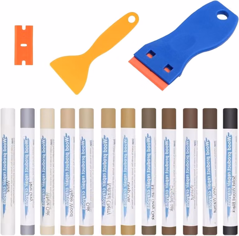 Houtreparatieset met 12 kleuren voor universeel meubelherstel