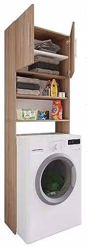 VCM Jutas Wasmachinekast in Sonoma eikenlook, Bruin, B/D/H: 64 x 25 x 190 cm