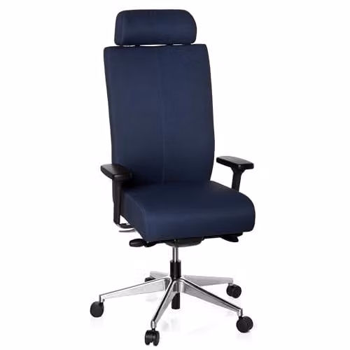 HJH OFFICE Pro-Tec XXL Bureaustoel - Blauw - Volledig gestoffeerd