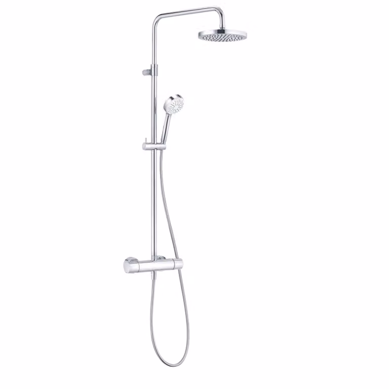 Kludi Logo Thermostaat Dual Shower-systeem met dubbele douchekop, chroom/wit