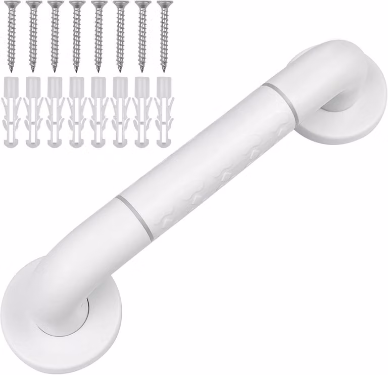 WC Steunbeugel 30 cm, Witte Antislip Douchebeugel voor Badkamer en Toilet