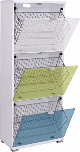 Germania Colorado schoenenkast met 3 metalen schoenmanden, wit, B/D/H: 53 x 30 x 132 cm