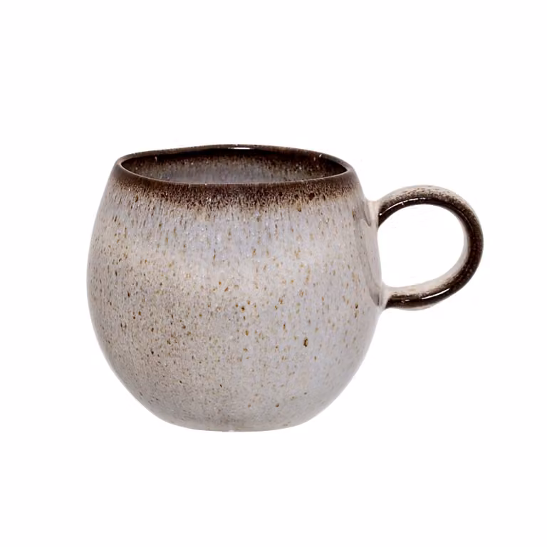 Bloomingville Sandrine mok grijs keramiek Hoogte: 8 cm