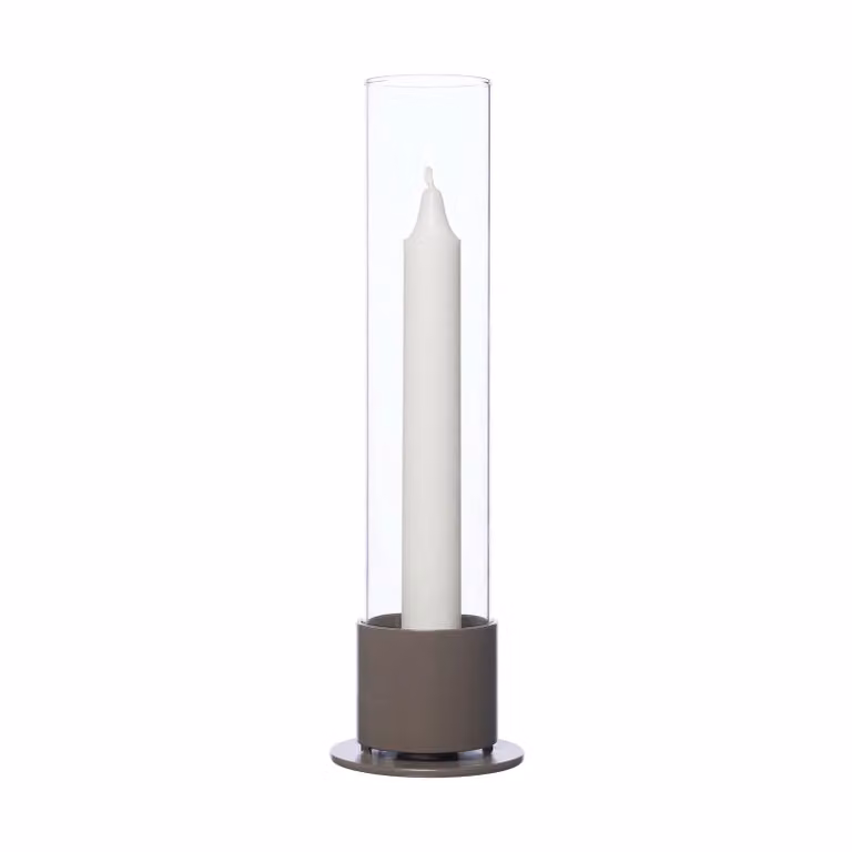 ERNST Ernst kandelaar met glascilinder Greige Ø 7,5 cm