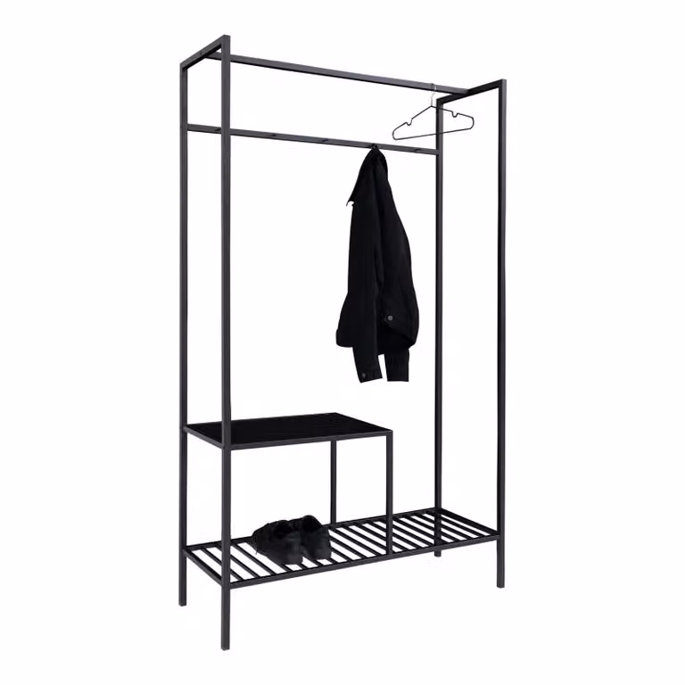 QUVIO Kledingrek Gothenburg Zwart B/D/H: 101 x 38 x 170 cm