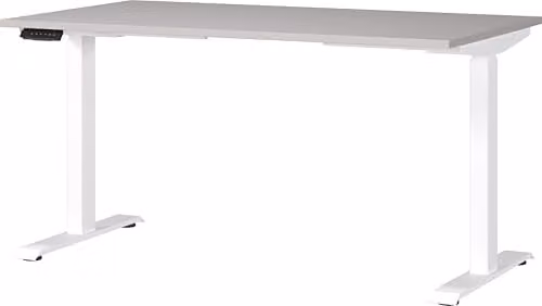 Germania elektrisch in hoogte verstelbaar bureau, grijs/wit, B: 140 cm, H: 80 cm, D: 120 cm