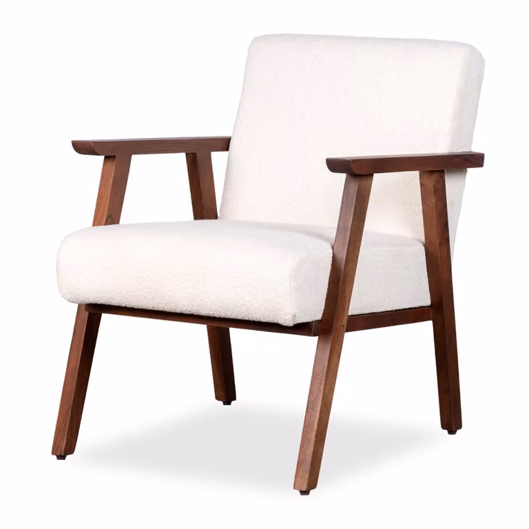 Lewis & Loft Fauteuil Loïs - Modern Lounge Fauteuil - Acacia hout - Bruin