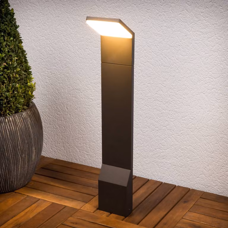 Lucande Nevio LED tuinpadverlichting - Zwart - Aluminium - Modern - Wandmontage