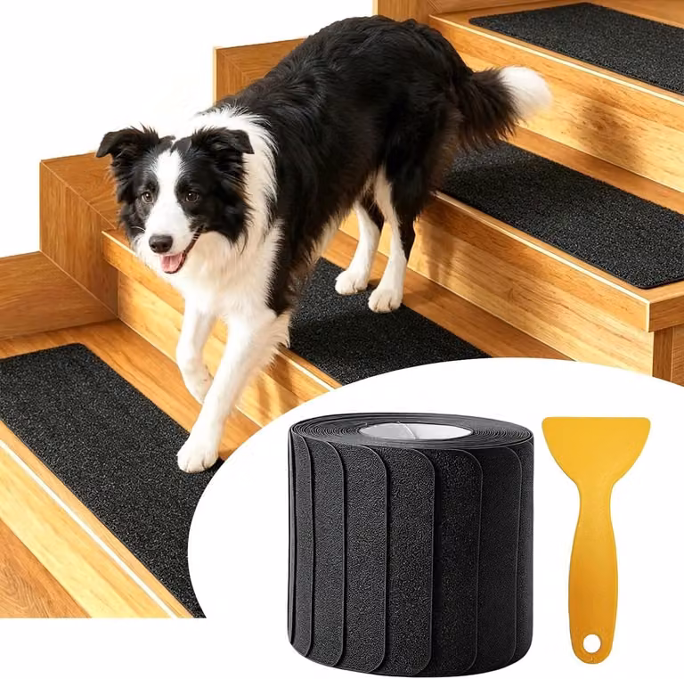 15 stuks Zelfklevende Antislip Trapmatten met Kiezelstructuur - Transparant - 80 x 15 cm