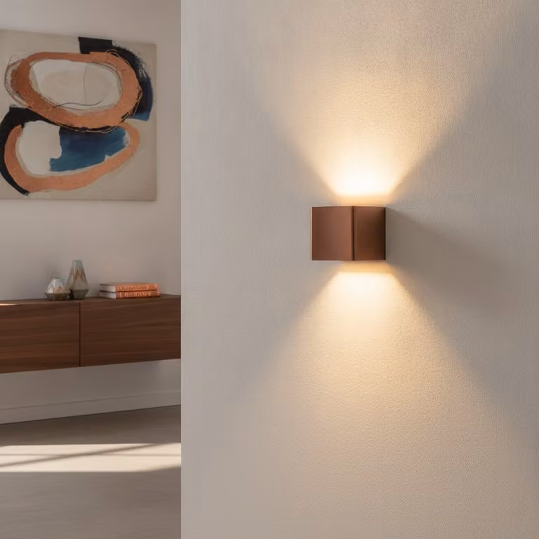 Artdelight Wandlamp Fulda Brons Modern Vierkant met LED Warm Wit