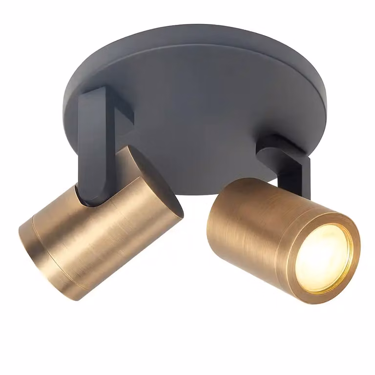 Highlight Halo opbouwspot 2-lichts rond zwart en brons