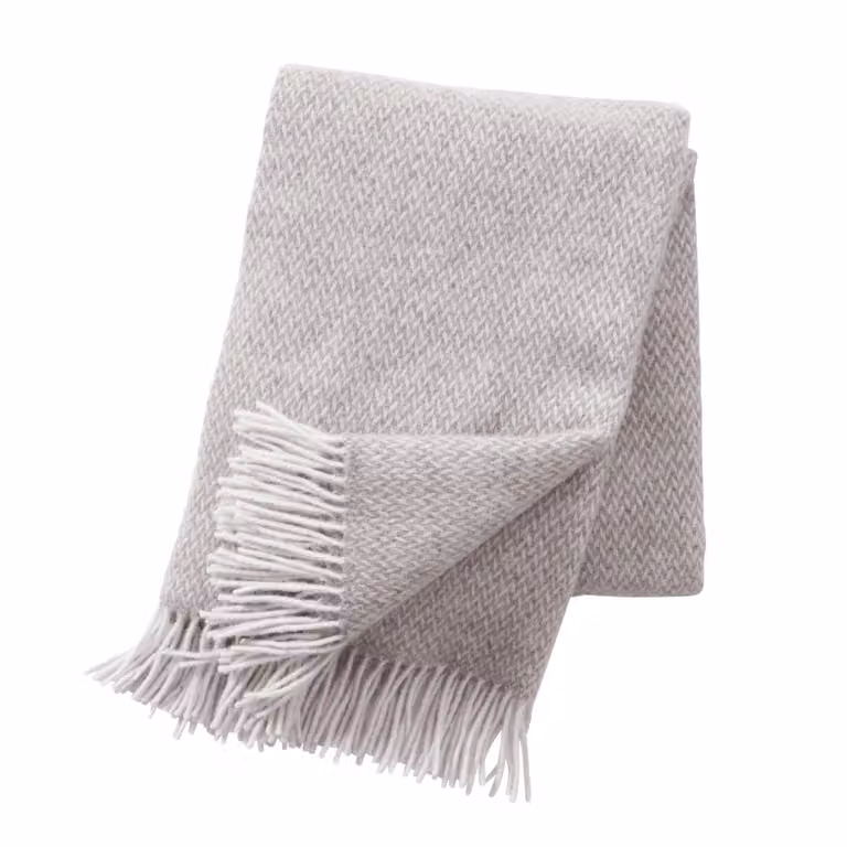 Klippan Yllefabrik Pulse wollen plaid sand beige
