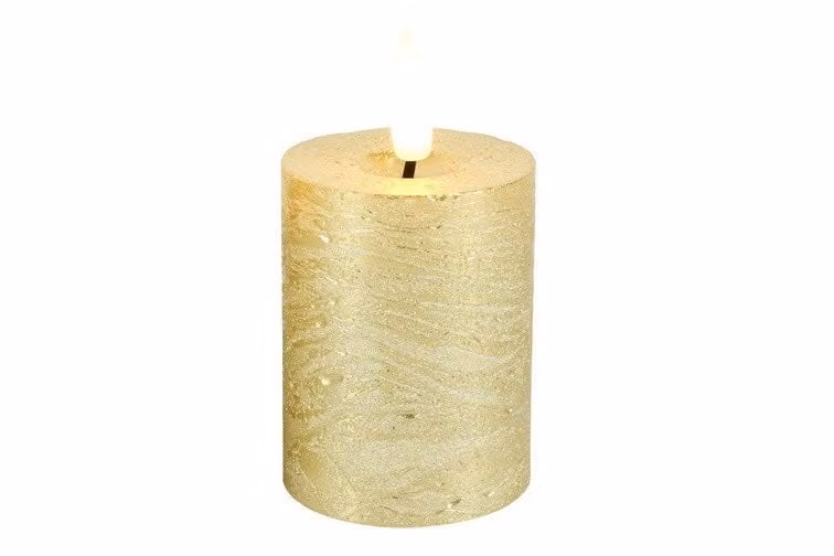 Countryfield Led kaars Lyon goud D: 5 cm, H: 9 cm