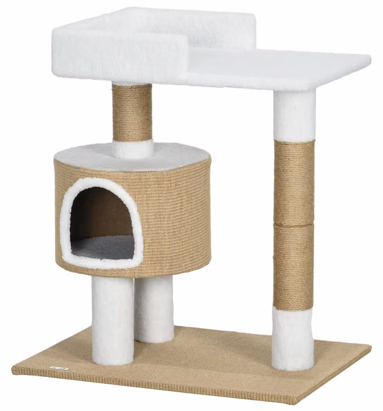PawHut Kraboom met kattenhol en ligvlak, 79 cm