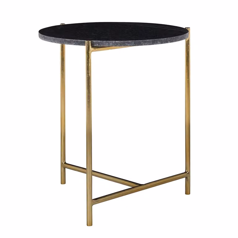 Bijzettafel Paige van Richmond Interiors met zwart marmeren blad en rond ontwerp