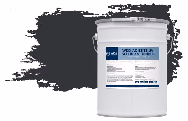Wixx AQ Schuur en Tuinhuis Beits UV+ RAL 7021 Zwartgrijs 5L