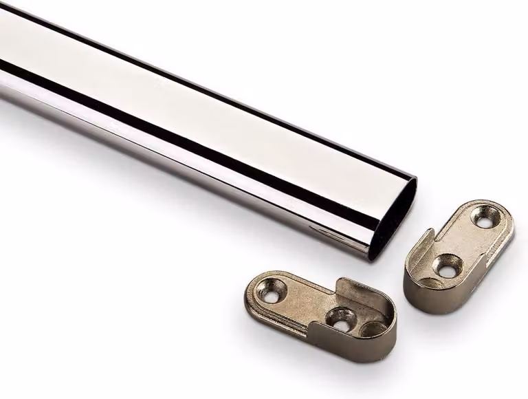 Verchroomde ovale kledingstang set voor het indelen van je kast, 4 x 1 meter